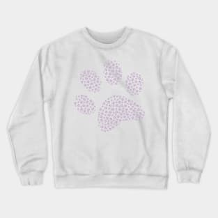 Purple Cat Paw Pattern Crewneck Sweatshirt